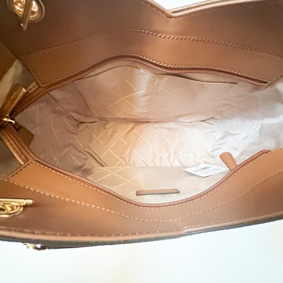 Michael Kors Jet Set Travel Large X Chain Color-Block Tote Shoulder Bag MK Brown - Picture 11 of 12